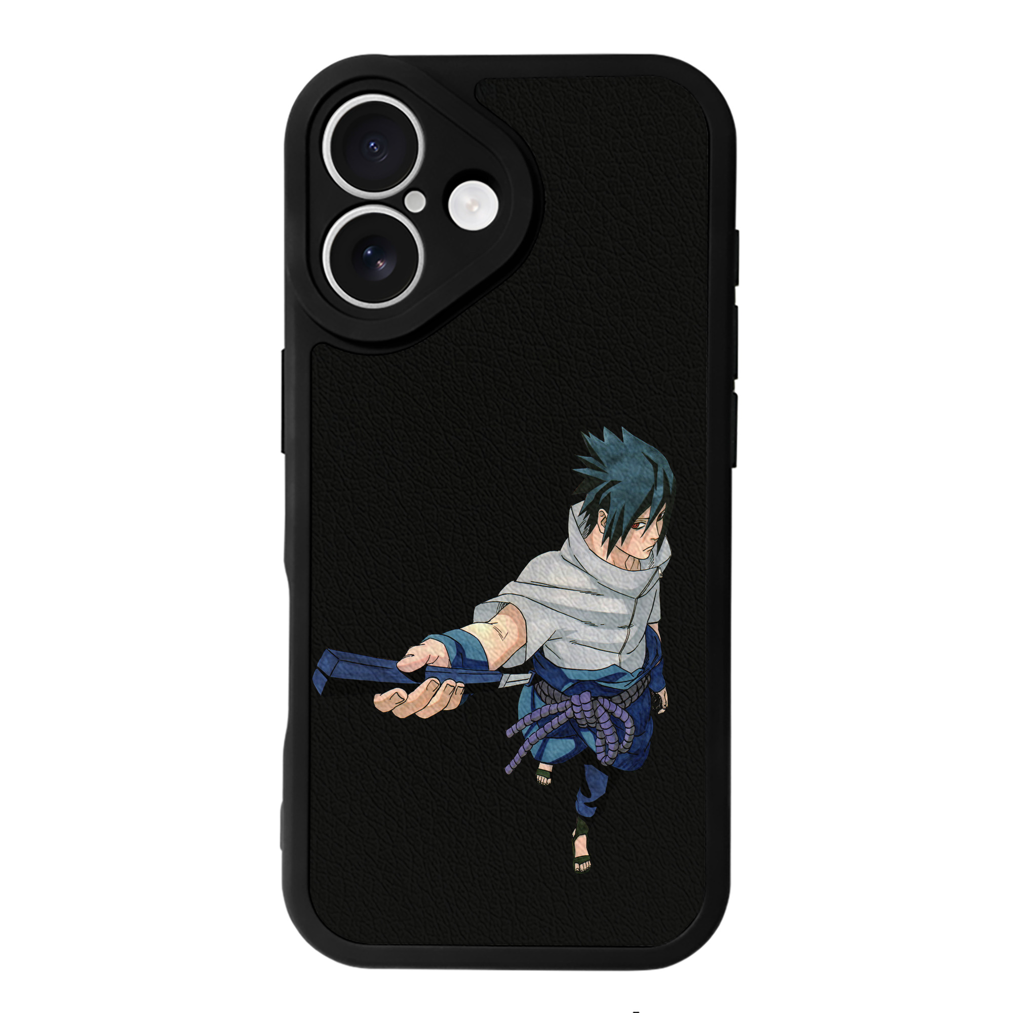 （画像用） NARUTO -ナルト- うちは サスケ Uchiha Sasuke 【iPhone 16シリーズ対応】シリコンスマホケース（レザー調） 材質：シリコン